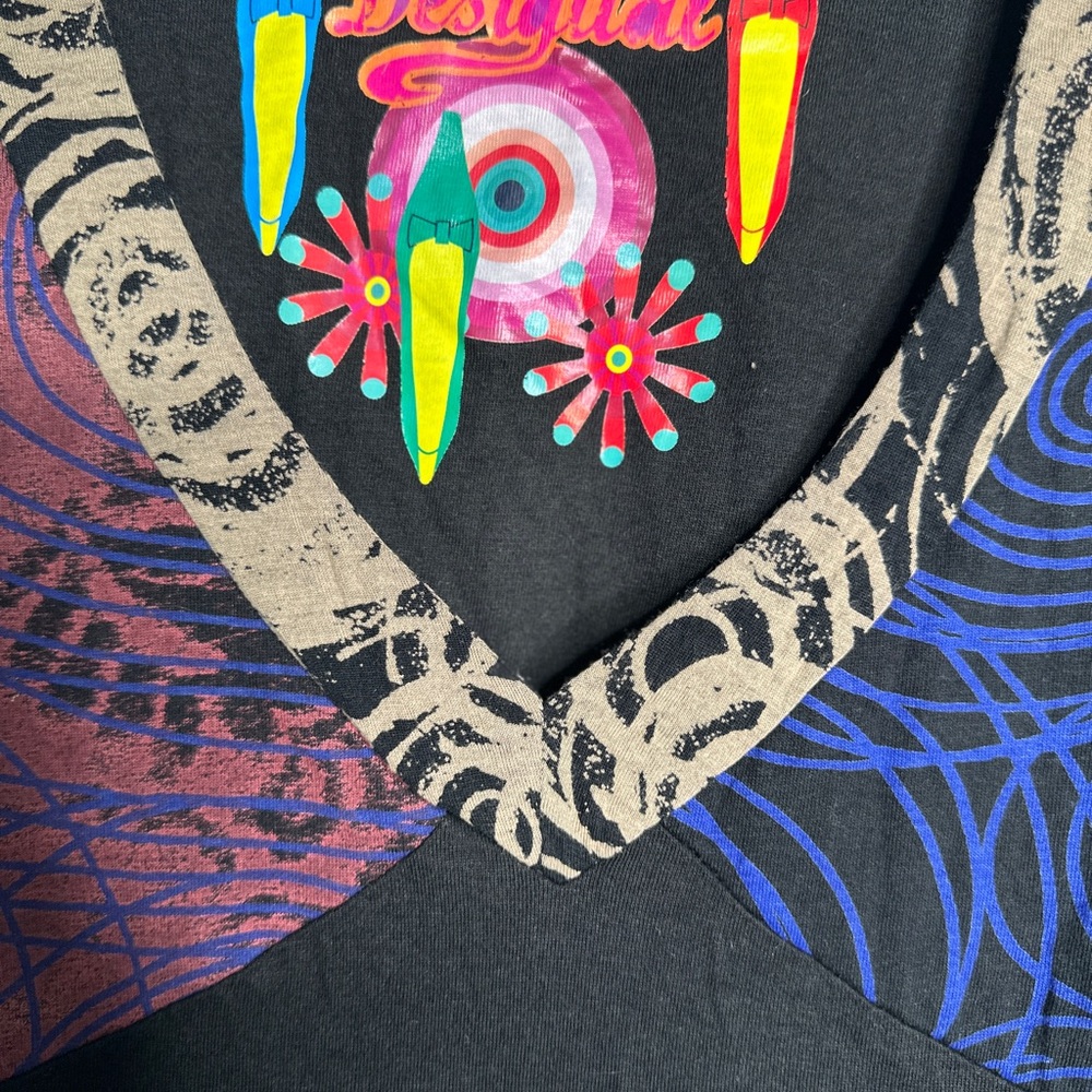 Desigual Artistic Long Sleeve Dress - Red, Blue, Black - Picture 3 of 8